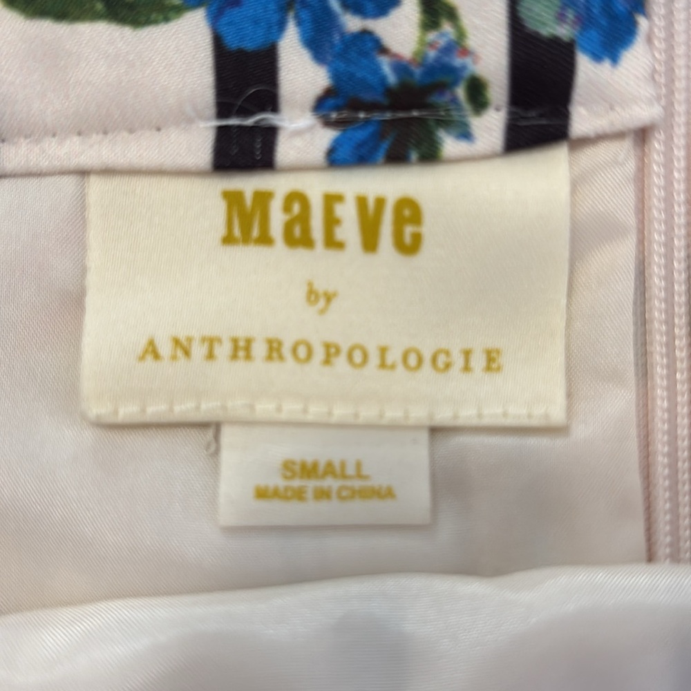 Anthropologie Maeve size S  Multicolor Floral and black stripes Pencil Skirt - Picture 5 of 7